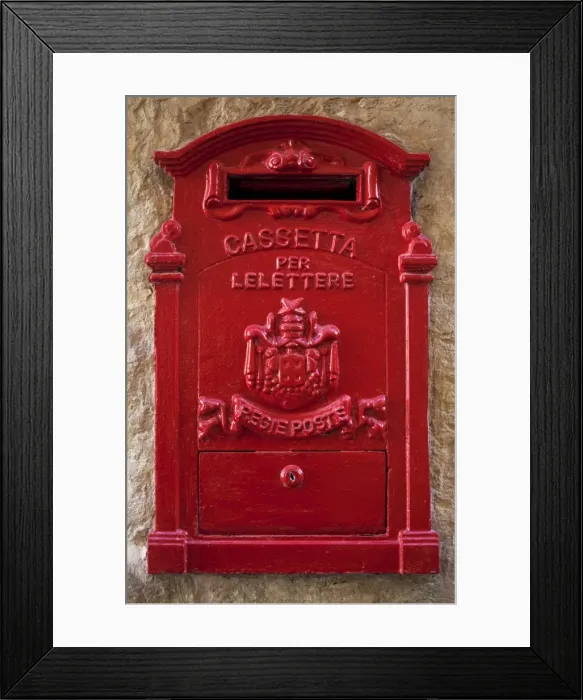 Framed Print : Malta, Europe; A coloured letter box, normally found in village or town cores complimenting colourful doors Framed Print : Malta, Europe; A coloured letter box, normally found in village or town cores complimenting colourful doors