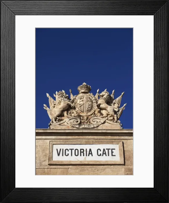 Framed Print : Malta, Europe; Coat of Arms on the Victoria Gate, dating back to the British rule Framed Print : Malta, Europe; Coat of Arms on the Victoria Gate, dating back to the British rule