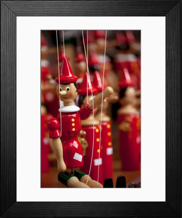 Framed Print : Italy, Veneto, Verona, Western Europe; Pinocchio Marionettes; Pinocchio was a creation of Florentine writer Framed Print : Italy, Veneto, Verona, Western Europe; Pinocchio Marionettes; Pinocchio was a creation of Florentine writer