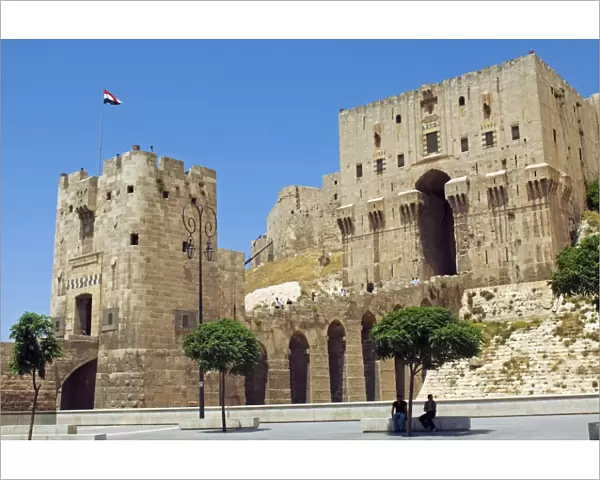 Syria, Aleppo. Entrance to the Citadel