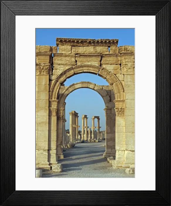 Framed Print : Syria, Palmyra. Archway off the cardo maximus