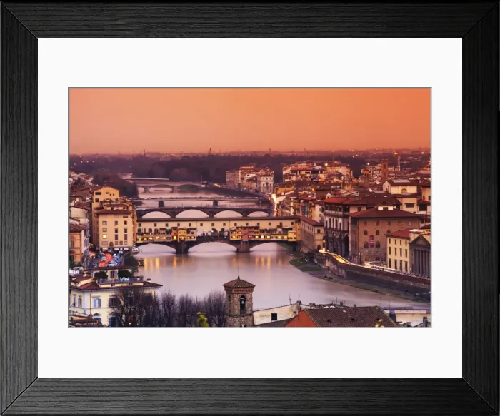 Framed Print : Italy, Florence, Tuscany, Western Europe; Ponte Vecchio and other bridges on the Arno river Framed Print : Italy, Florence, Tuscany, Western Europe; Ponte Vecchio and other bridges on the Arno river