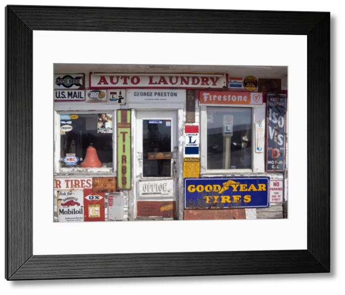 Framed Print : Idaho, USA. Signs on an old gas station in the American Midwest Framed Print : Idaho, USA. Signs on an old gas station in the American Midwest