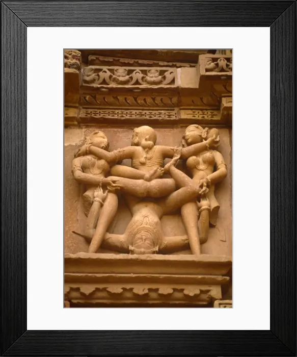 Framed Print : India, Madhya Pradesh, Khajuraho. The Kandariya Mahadeva Temple at Khajuraho is one of several celebrated Hindu temples famed their exuberant sculpture, some of it erotic. Khajurahos temples are now a UNESCO World Framed Print : India, Madhya Pradesh, Khajuraho. The Kandariya Mahadeva Temple at Khajuraho is one of several celebrated Hindu temples famed their exuberant sculpture, some of it erotic. Khajurahos temples are now a UNESCO World