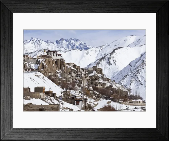 Framed Print : India, Ladakh, Lamayuru. Lamayuru Monastery, remote and isolated, hemmed in by dramatic snow covered Framed Print : India, Ladakh, Lamayuru. Lamayuru Monastery, remote and isolated, hemmed in by dramatic snow covered