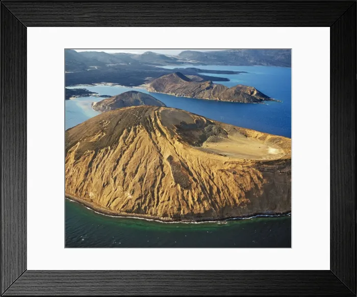 Framed Print : An aerial view of the caldera Sisale K'ma, which is 3, 937 feet in diameter and 300, 000 years old. It is situated at the inlet of Ghoubbet el Kharb (the Devil??s Throat), a region of high seismic activity where deep fractures in the lava continue Framed Print : An aerial view of the caldera Sisale K'ma, which is 3, 937 feet in diameter and 300, 000 years old. It is situated at the inlet of Ghoubbet el Kharb (the Devil??s Throat), a region of high seismic activity where deep fractures in the lava continue
