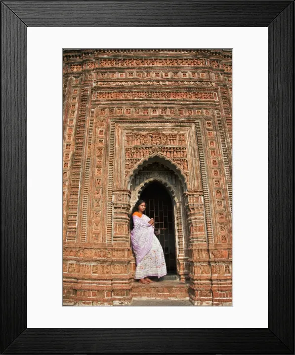 Framed Print : Raised on a high podium, the Pratapeswar Temple at Kalna is a 19th century temple with rich terracotta Framed Print : Raised on a high podium, the Pratapeswar Temple at Kalna is a 19th century temple with rich terracotta