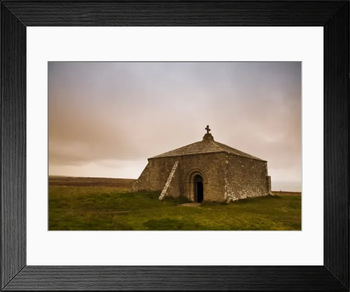 Framed Print : England, Dorset, St Aldhelms Chapel. This isolated chapel, dedicated to St Aldhelm Framed Print : England, Dorset, St Aldhelms Chapel. This isolated chapel, dedicated to St Aldhelm