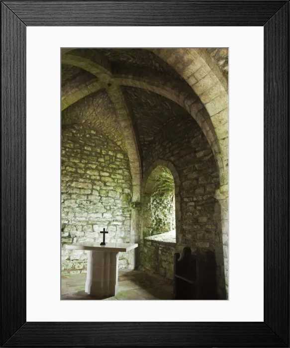 Framed Print : England, Dorset, St Aldhelms Head. This isolated chapel, dedicated to St Aldhelm