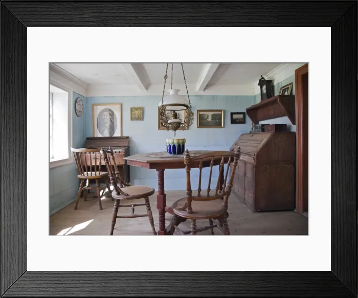 Framed Print : The living room of the farmhouse at Turf Farm situated at the Skogar Museum, Skogasafn Framed Print : The living room of the farmhouse at Turf Farm situated at the Skogar Museum, Skogasafn