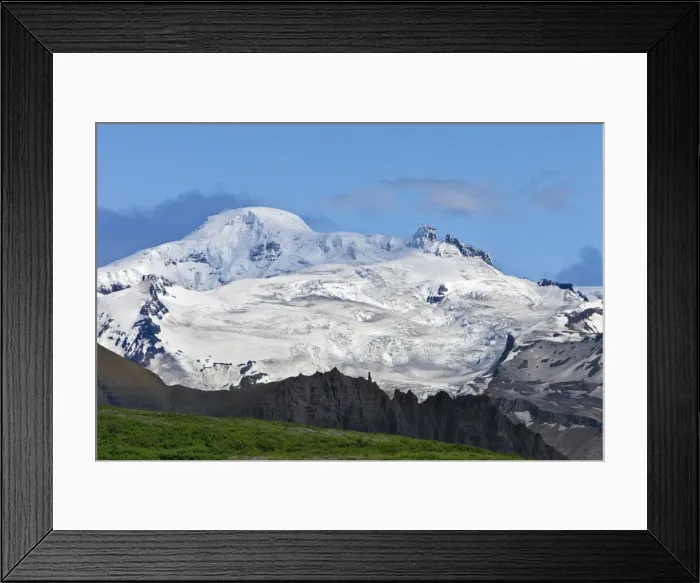 Framed Print : Photographed from Skaftafell National Park, Hvannadalshnjukur is Icelands highest peak at 2110 m above sea level. It lies on a rim of the Oraefajokull Volcano Framed Print : Photographed from Skaftafell National Park, Hvannadalshnjukur is Icelands highest peak at 2110 m above sea level. It lies on a rim of the Oraefajokull Volcano