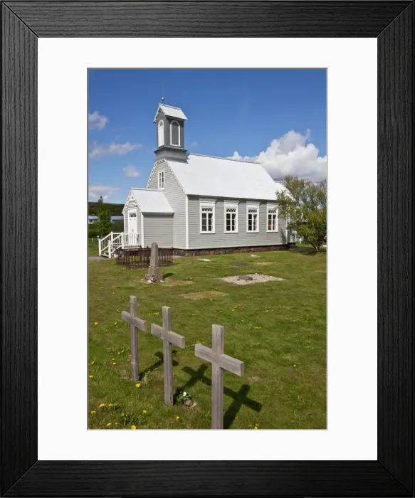 Framed Print : Reykholt old church was built in 1887 Framed Print : Reykholt old church was built in 1887