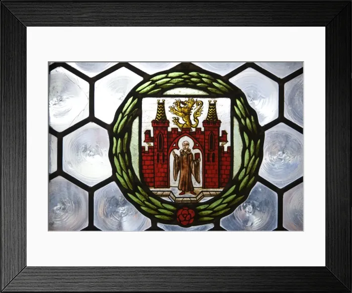 Framed Print : Germany, Bavaria, Munich. Detail of stained glass window in The Neues Rathaus or New Town Hall Framed Print : Germany, Bavaria, Munich. Detail of stained glass window in The Neues Rathaus or New Town Hall