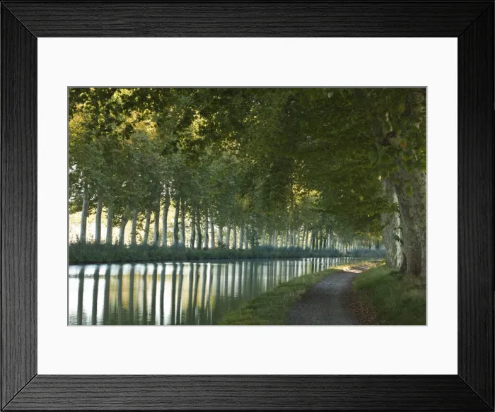 Framed Print : France, Languedoc-Rousillon, Canal du Midi. The Canal du Midi in Southern France connects the Garonne River to the Etang de Thau on Framed Print : France, Languedoc-Rousillon, Canal du Midi. The Canal du Midi in Southern France connects the Garonne River to the Etang de Thau on