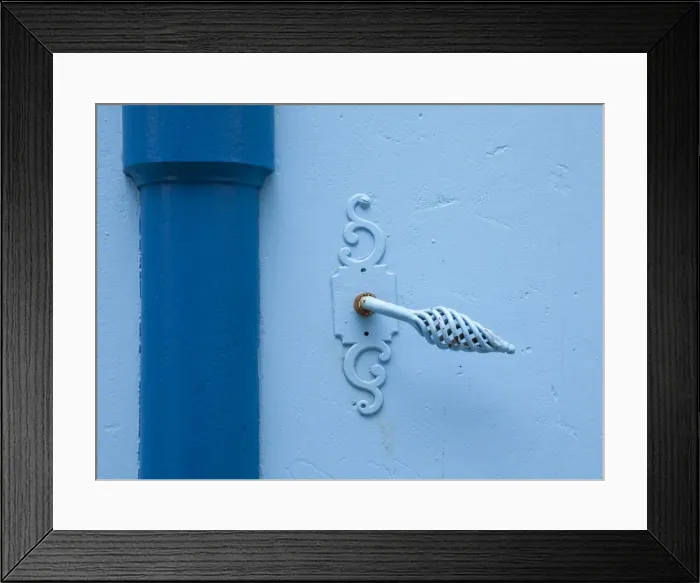 Framed Print : France, Haute-Garonne, Revel. Old door handle and drain pipe, Revel Framed Print : France, Haute-Garonne, Revel. Old door handle and drain pipe, Revel
