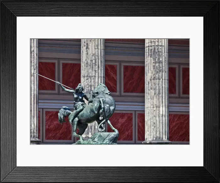 Framed Print : The Lion Fighter (Lowenkampfer) sculpture outside the main entrance of the Altes Museum Framed Print : The Lion Fighter (Lowenkampfer) sculpture outside the main entrance of the Altes Museum