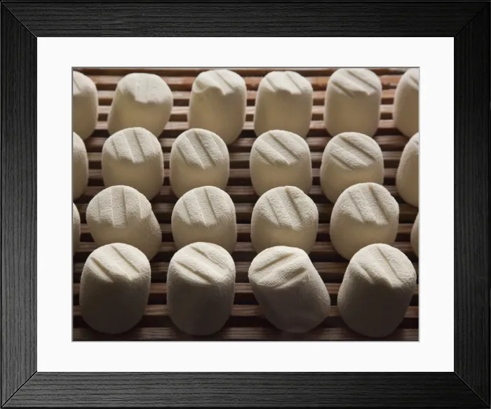 Framed Print : France, Haute-Garonne, Revel. A pallet of Goats cheese, Revel market Framed Print : France, Haute-Garonne, Revel. A pallet of Goats cheese, Revel market