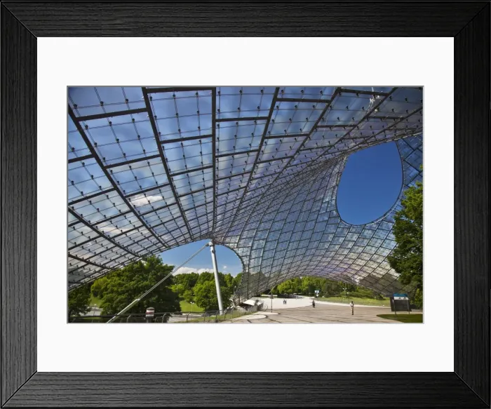 Framed Print : Tensile roof structure of the Munich Olympic Hall, Munich Olympic Park Framed Print : Tensile roof structure of the Munich Olympic Hall, Munich Olympic Park