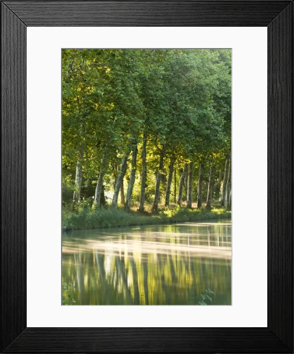 Framed Print : France, Languedoc-Rousillon, Canal du Midi. The Canal du Midi in Southern France connects the Garonne River to the Etang de Thau on Framed Print : France, Languedoc-Rousillon, Canal du Midi. The Canal du Midi in Southern France connects the Garonne River to the Etang de Thau on