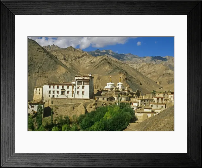 Framed Print : India, Jammu & Kashmir;Ladakh, Lamayuru. Hemmed in by barren mountains