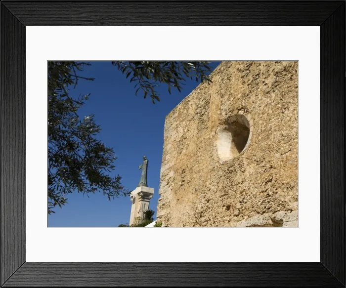 Framed Print : Spain, Menorca. Statue of Christ at Monte Toro, the highest point on the island Framed Print : Spain, Menorca. Statue of Christ at Monte Toro, the highest point on the island