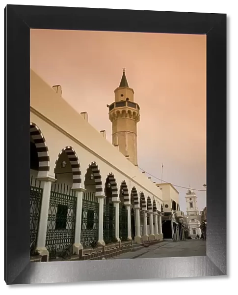 Tripoli, Libya; The Ahmed Pasha Qaramanli Mosque standing right behind one of the main gates to the historical