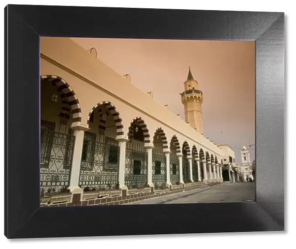 Tripoli, Libya; The Ahmed Pasha Qaramanli Mosque standing right behind one of the main gates to the historical