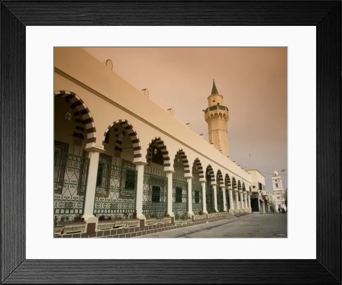Framed Print : Tripoli, Libya; The Ahmed Pasha Qaramanli Mosque standing right behind one of the main gates to the historical Framed Print : Tripoli, Libya; The Ahmed Pasha Qaramanli Mosque standing right behind one of the main gates to the historical