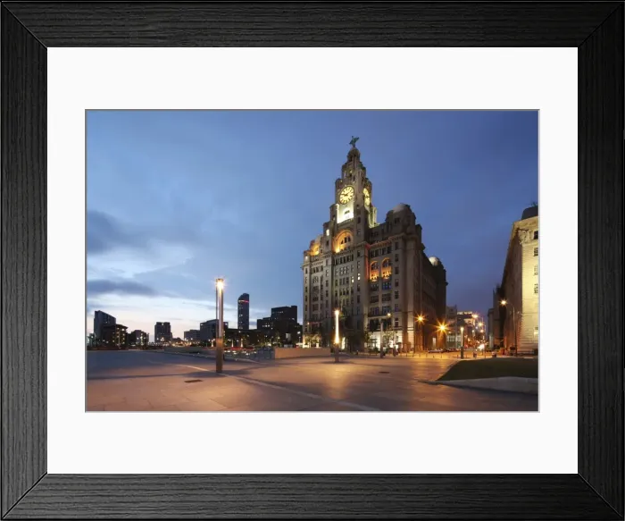 Framed Print : The Royal Liver Building is a Grade I listed building located in Liverpool, England Framed Print : The Royal Liver Building is a Grade I listed building located in Liverpool, England