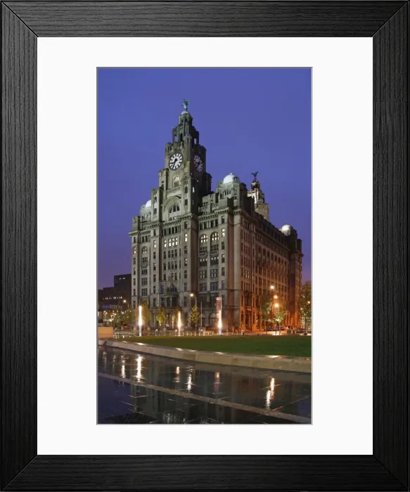 Framed Print : The Royal Liver Building is a Grade I listed building located in Liverpool, England Framed Print : The Royal Liver Building is a Grade I listed building located in Liverpool, England