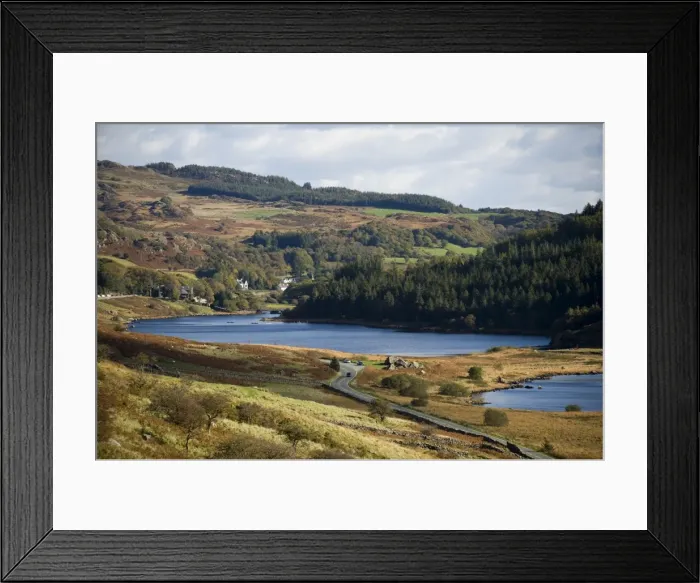 Framed Print : UK, North Wales, Snowdonia. View east along Llyn Mymbr towards Plas y Brenin Framed Print : UK, North Wales, Snowdonia. View east along Llyn Mymbr towards Plas y Brenin