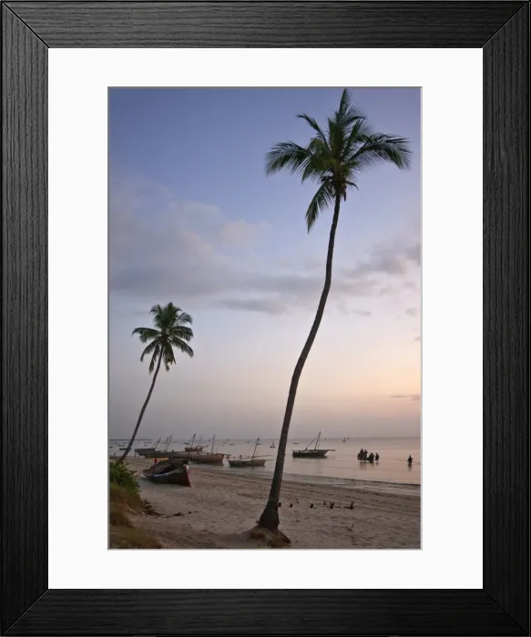 Framed Print : The busy harbour at Bagamoyo at dawn where fishermen land their catches Framed Print : The busy harbour at Bagamoyo at dawn where fishermen land their catches
