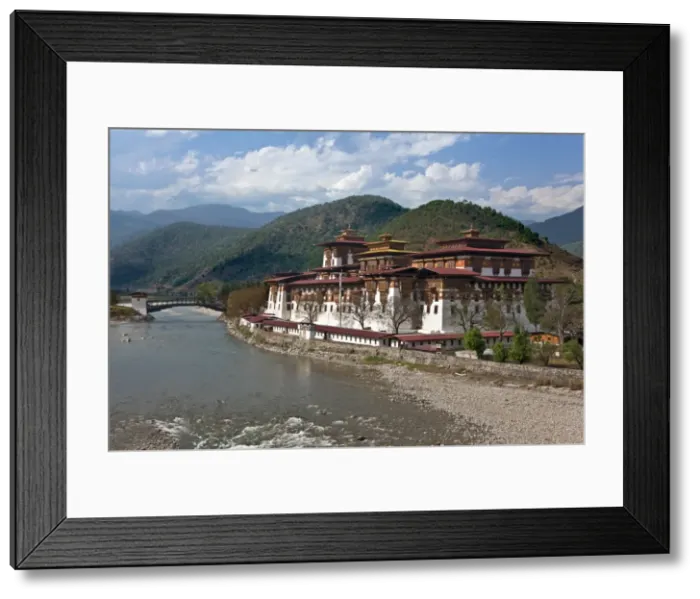 Framed Print : The 17th century Punakha Dzong (the Palace of Great Happiness) is the second oldest Framed Print : The 17th century Punakha Dzong (the Palace of Great Happiness) is the second oldest