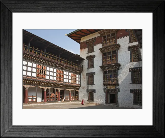 Framed Print : The impressive Dzong, or fortress, at Trashigang. It was built in 1667 on a high promontory overlooking the confluence of the Drangme Chhu and Gamri Chhu rivers and now combines a monastery with Framed Print : The impressive Dzong, or fortress, at Trashigang. It was built in 1667 on a high promontory overlooking the confluence of the Drangme Chhu and Gamri Chhu rivers and now combines a monastery with