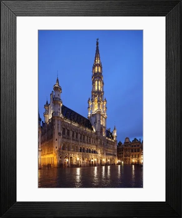 Framed Print : The Town Hall (French: H'tel de Ville), of the City of Brussels is a Gothic building from the Middle Ages. It is located on the famous Grand Place in Brussels, Belgium Framed Print : The Town Hall (French: H'tel de Ville), of the City of Brussels is a Gothic building from the Middle Ages. It is located on the famous Grand Place in Brussels, Belgium