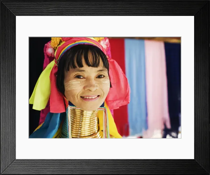 Framed Print : Thailand, Mae Hong Son, Nai Soi. Long-necked Paudang woman at Nai Soi Framed Print : Thailand, Mae Hong Son, Nai Soi. Long-necked Paudang woman at Nai Soi