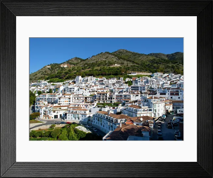 Framed Print : View of Mijas, white town in Costa del Sol, Andalusia, Spain Framed Print : View of Mijas, white town in Costa del Sol, Andalusia, Spain