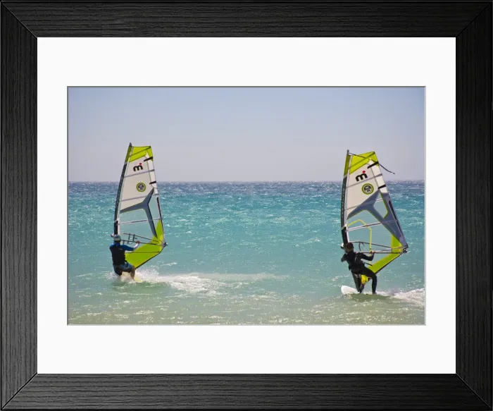 Framed Print : Water activity in Tarifa, the best place for watersports in Andalucia, Spain Framed Print : Water activity in Tarifa, the best place for watersports in Andalucia, Spain