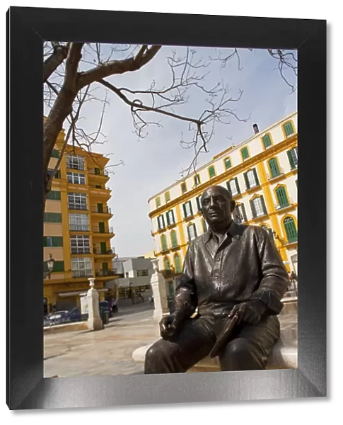 Sculpture of Picasso in Maria Guerrero square, Malaga, Andalusia, Spain