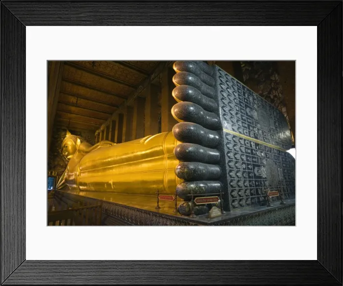 Framed Print : Thailand, Bangkok. Giant reclining Buddha statue at Wat Pho