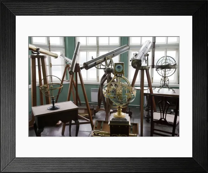 Framed Print : Russia, St Petersburg. Instruments of astronomy, in the observatory of the Kunstkamera Museum Framed Print : Russia, St Petersburg. Instruments of astronomy, in the observatory of the Kunstkamera Museum