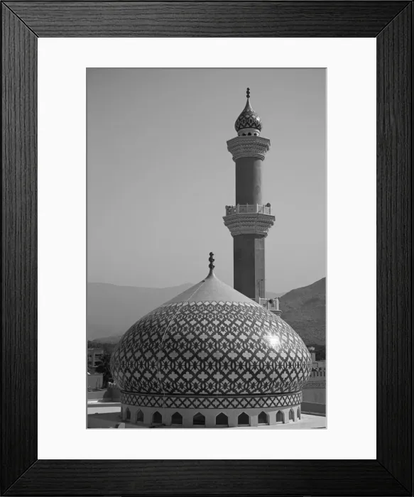 Framed Print : Oman, Nizwa. The iconic dome and minaret of Nizwa Mosque are often used to symbolise Oman Framed Print : Oman, Nizwa. The iconic dome and minaret of Nizwa Mosque are often used to symbolise Oman