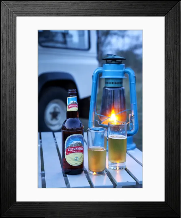 Framed Print : Tanzania, Serengeti. Its Kili time! - Chilled Kilimanjaro beer Framed Print : Tanzania, Serengeti. Its Kili time! - Chilled Kilimanjaro beer