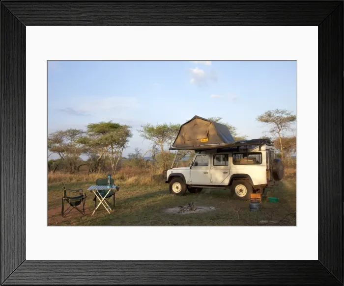 Framed Print : Tanzania, Serengeti. Rough camping in one of the designated special campsites Framed Print : Tanzania, Serengeti. Rough camping in one of the designated special campsites