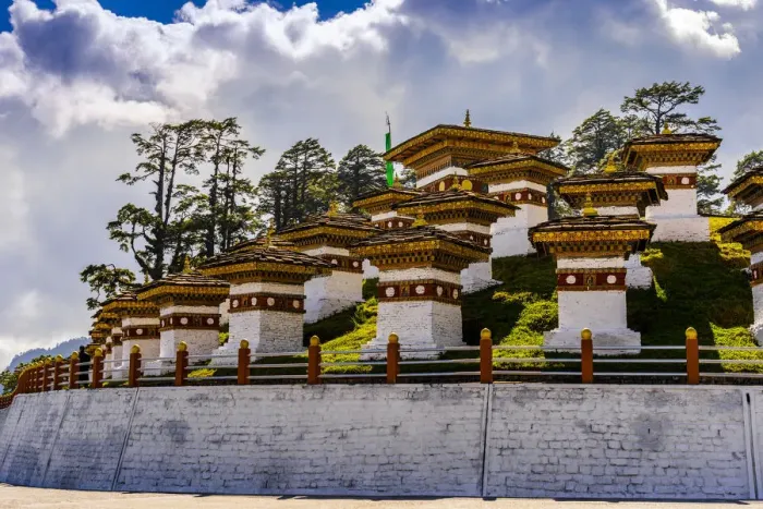 Framed Print : The 108 memorial chortens or stupas, Dochula Pass on the road from Thimpu to Punakha Framed Print : The 108 memorial chortens or stupas, Dochula Pass on the road from Thimpu to Punakha