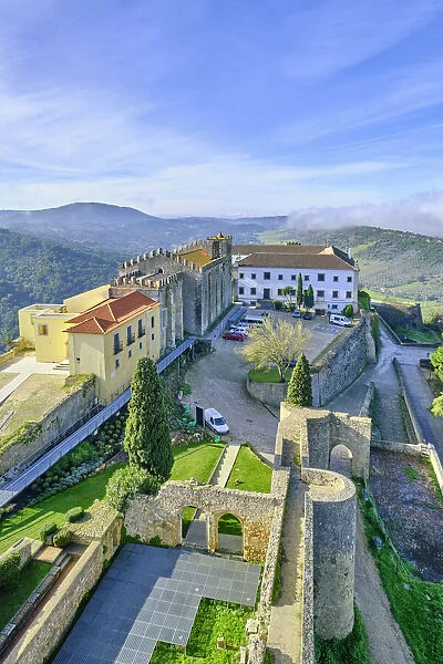 The 12th century castle of Palmela and the Pousada (Hotel). Arrabida Nature Park. Portugal
