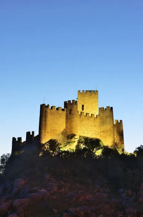 Framed Print : The 12th century mighty Templar castle of Almourol at sunset. Portugal Framed Print : The 12th century mighty Templar castle of Almourol at sunset. Portugal