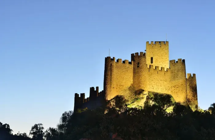 Framed Print : The 12th century mighty Templar castle of Almourol at sunset. Portugal Framed Print : The 12th century mighty Templar castle of Almourol at sunset. Portugal