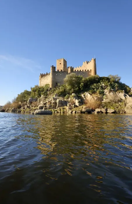Framed Print : The 12th century Templar castle of Almourol, in the middle of an island in the Tagus Framed Print : The 12th century Templar castle of Almourol, in the middle of an island in the Tagus