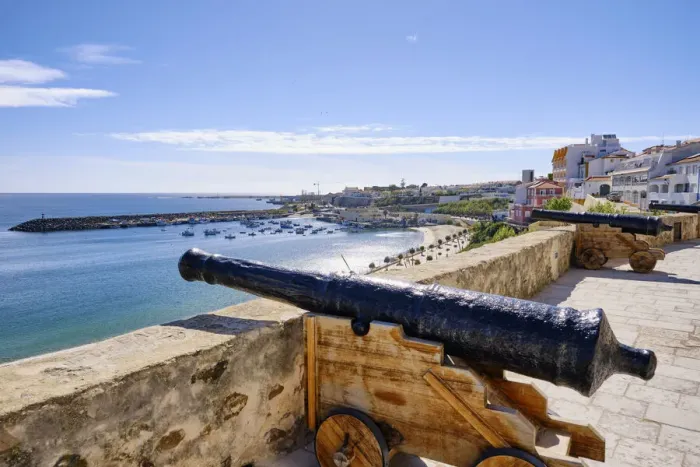 Framed Print : The 18th century cannons that protected the village of Sines against the north african Framed Print : The 18th century cannons that protected the village of Sines against the north african